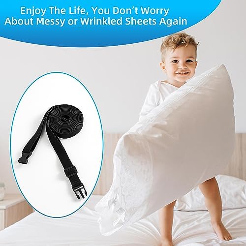 Adjustable Elastic Bed Sheet Straps for All Mattress Sizes