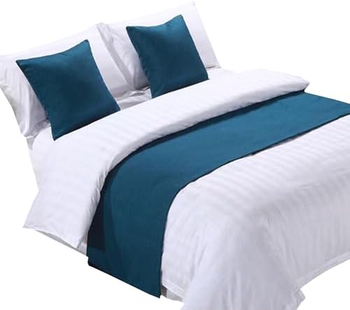 WBYCOTBED Teal Bed Runner 3 Pcs Set Luxury Decor