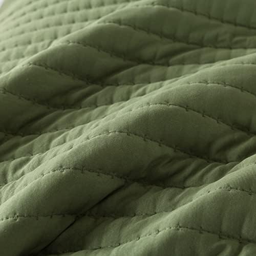 Olive Dark Green King Size Quilt Set with Pillow Shams