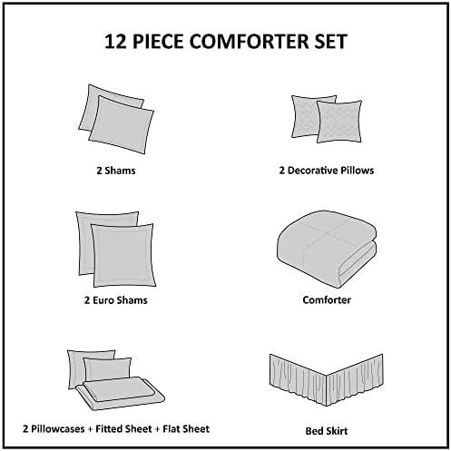 Madison Park Emilia Bed in a Bag Comforter Set Queen 12 Piece