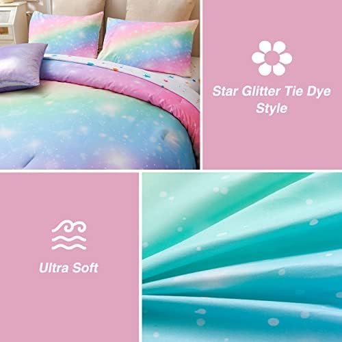 A Nice Night 6Pcs Gradient Glitter Bedding Set for Girls