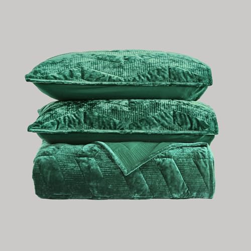 SHALALA Luxury Velvet Queen Quilt Set
