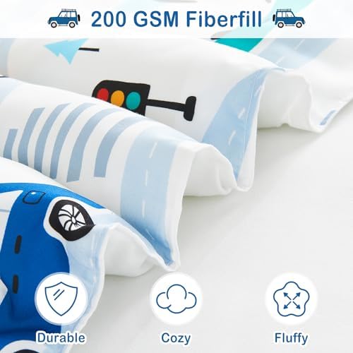 Mooreeke Kids Twin Bed in a Bag Set with Car Patterns