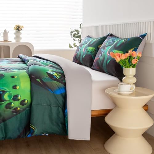 GRAT TIOC Gamer Comforter Set for Teen Boys 3 Piece