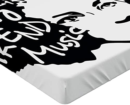 Ambesonne Urban Graffiti Fitted Sheet White Black