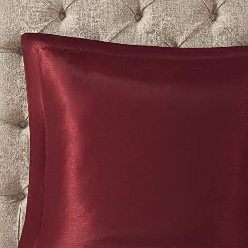 Madison Park Essentials Jelena Faux Silk Comforter Set 24 Piece Queen Red