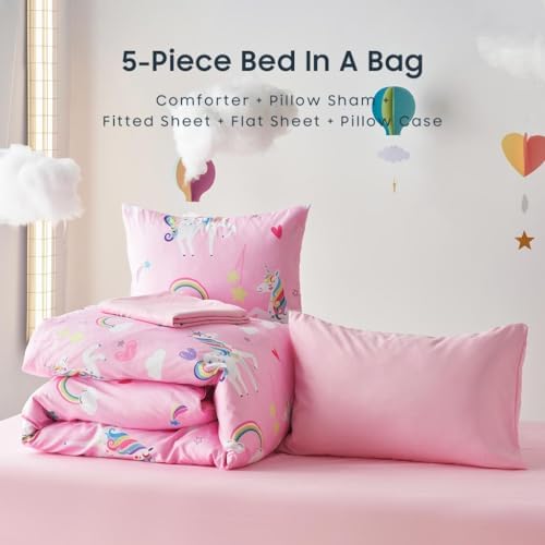 Wake In Cloud Unicorn Comforter Set Twin 5 Piece
