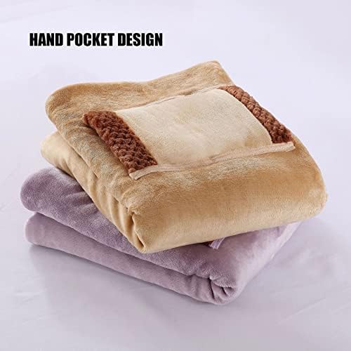 USB Heated Blanket with Pocket 80x60cm Purple