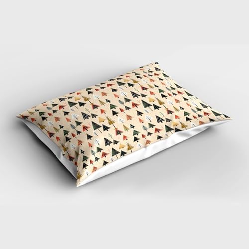 Ambesonne Christmas Pillow Sham Set of 2 Modern Abstract Pine Trees Dotted Print