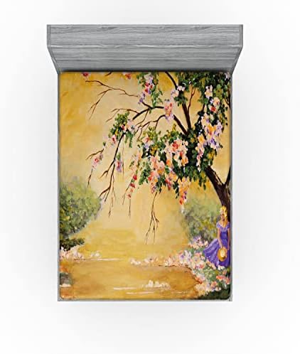 Ambesonne Landscape Fitted Sheet with Art Print