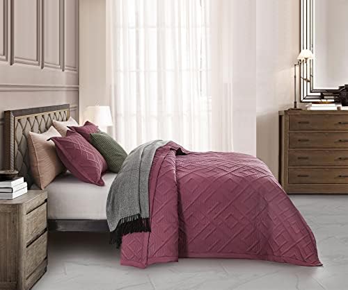 CHIXIN Quilt Queen Size - Geometric Pattern Bedspread Coverlet Set - Modern Style