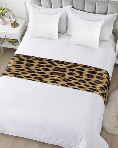 Sabolny Leopard Print King Size Bed Runner Scarf