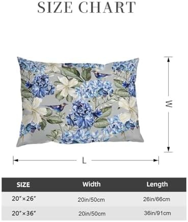 Blue White Flowers Pillow Cover 20x26 inch