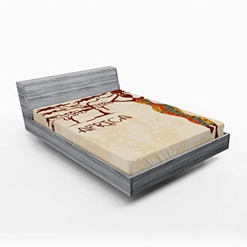 Ambesonne African Fitted Sheet Multicolor California King