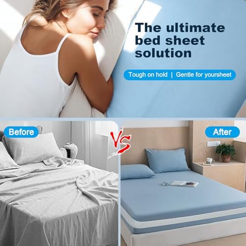 Premium Adjustable Bed Sheet Clips with Elastic Straps and Clips