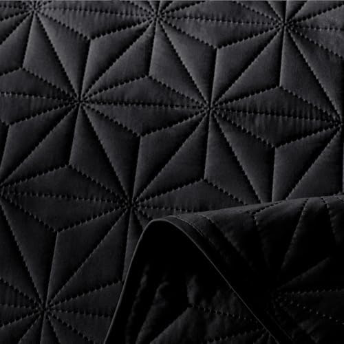 Whale Flotilla King Quilt Bedding Set with Geometric Star Pattern