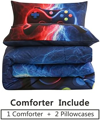 Meeting Story Gamer Bedding Set Queen Red Blue