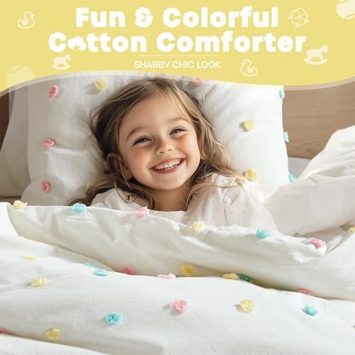 Callie Cotton Jacquard Comforter Set for Kids 5 Piece Ivory