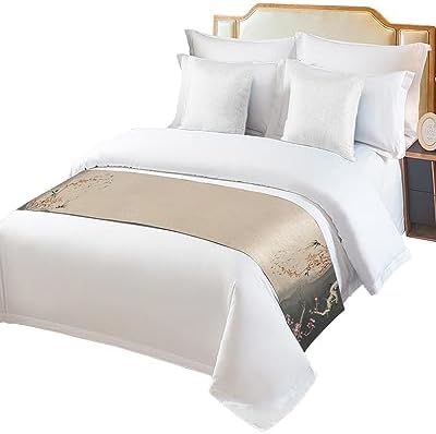Sabolny Oriental Ink Painting Bed Runner Scarf - Full Queen Size