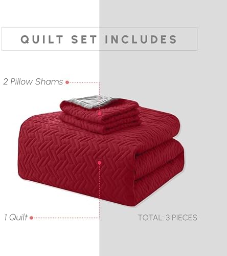 Elegant Comfort Reversible Quilt Set - Queen 3-Piece with Pillow Shams