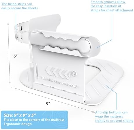 Barsone Lock Bed Sheet Holder - Heavy Duty Sheet Straps for Neat Fit