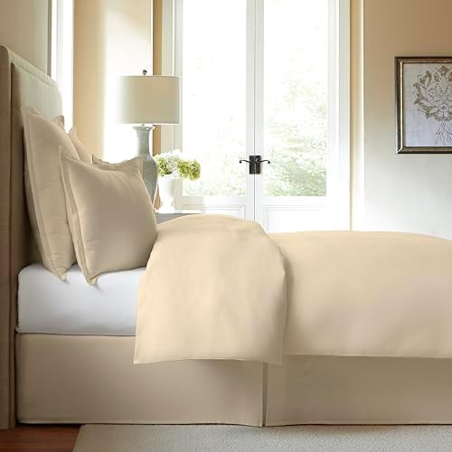 FRESH IDEAS Cotton Bed Skirt Twin 15 Drop Ivory