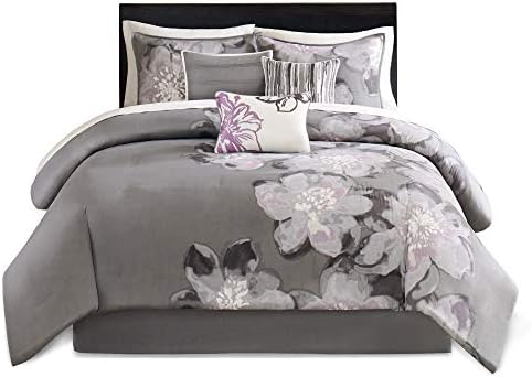 Madison Park Serena Comforter Set - Floral Grey Queen