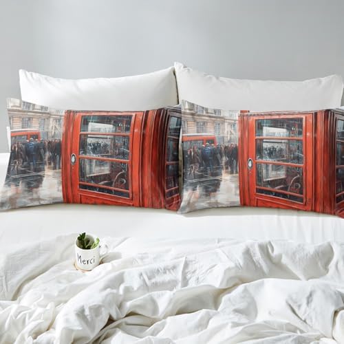 Feelyou London Themed Twin Size Kids Bed Sheet Set