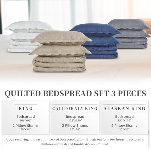 Suchbed California King Bedspread Set White 128x120 1
