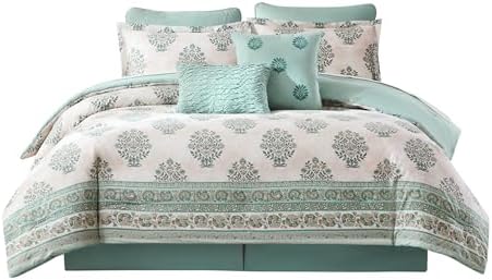 Lush Decor Sofia Flower Block Print Comforter Set Queen