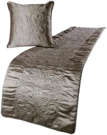 The HomeCentric Handmade Silver Bed Runner Set