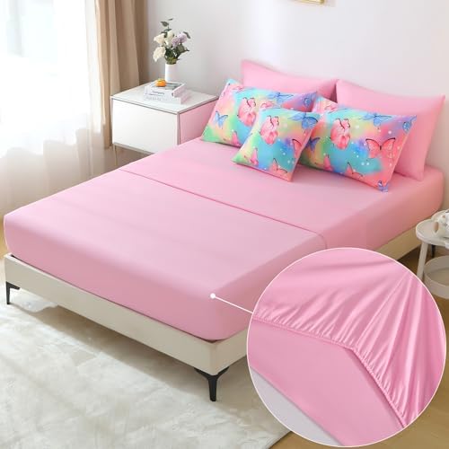 JQinHome 6 Pc Twin Rainbow Butterfly Comforter Set 1