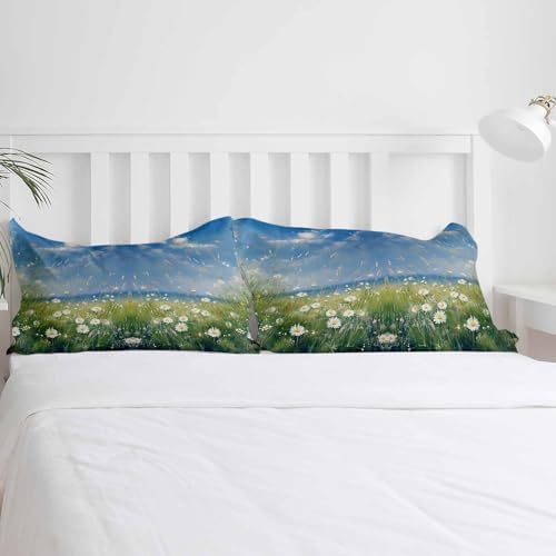 3 Piece Queen Duvet Cover Set with Zipper Spring Floral Art Design