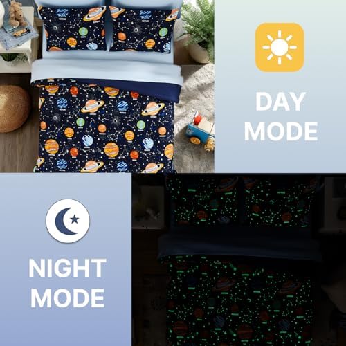 7-Piece Glow in the Dark Comforter Set for Boys