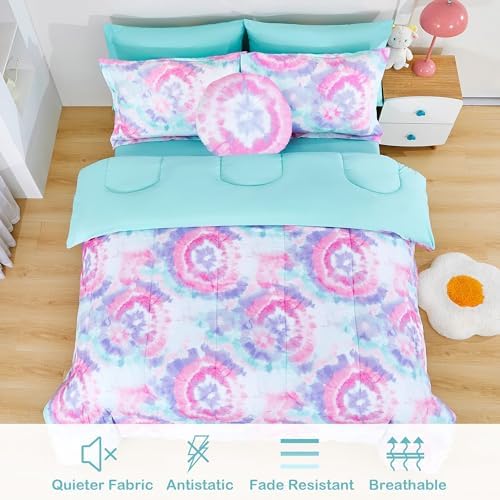 Mooreeke Dark Pink Flower Kids Comforter Set 8 Pieces