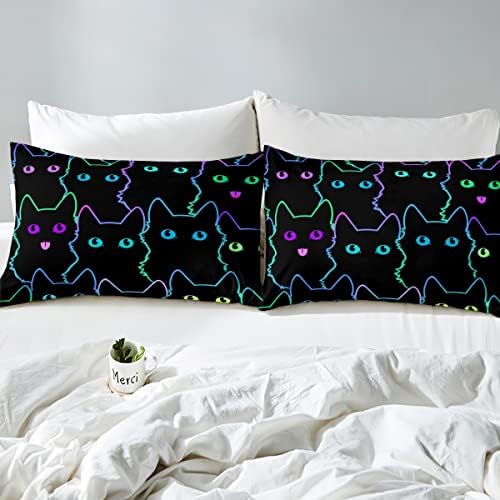 Feelyou Cartoon Cat Duvet Cover Set 3Pcs
