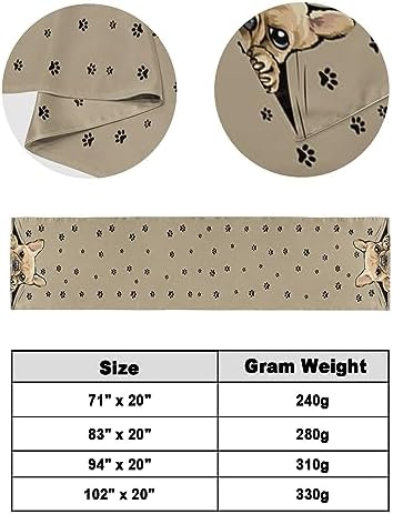 Cute Dog Paw Bed Runner Scarf for King Size Bed