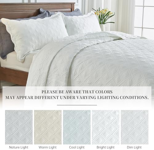 Suchbed California King Bedspread Set White 128x120 1