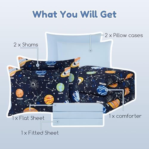 7-Piece Glow in the Dark Comforter Set for Boys