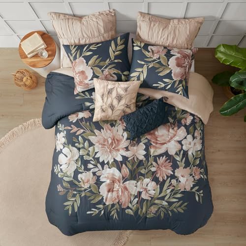 Madison Park Camillia Queen Navy 8 Piece Comforter Set