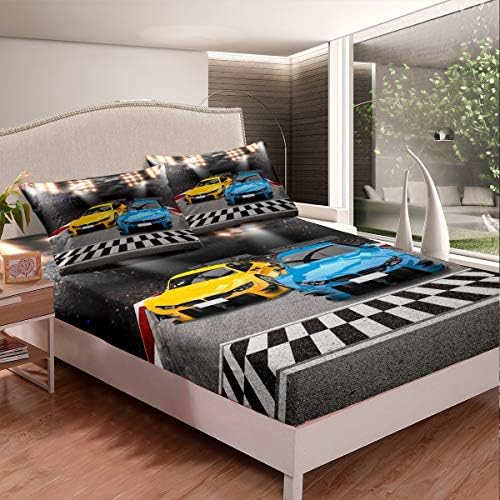 Feelyou Sports Car Bedding Set for Kids Boys