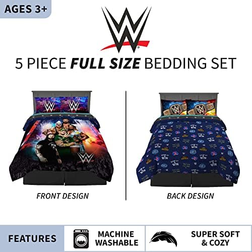 Franco WWE Kids Comforter Set 5 Piece Full Size