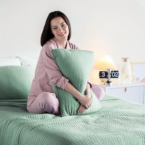KASENTEX Oversized King Quilt Set 3 Pieces Stone-Washed Machine Washable