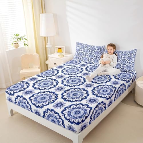 Jejeloiu Paisley Bedding Set Twin Size Damask Pattern 1