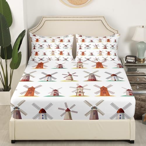 Erosebridal Wooden Windmill Bed Set for Kids Twin