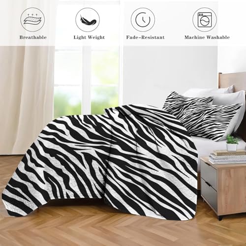 Pamnest Zebra Stripe Quilt Set 3 Pcs Full Queen 1