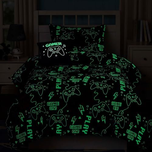 Wink Deer Glow in Dark Gamer Comforter Set for Boys