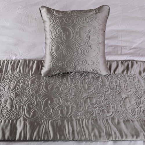 The HomeCentric Handmade Silver Bed Runner Set