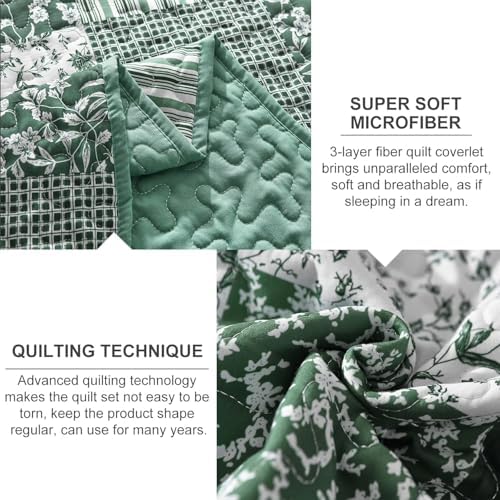 Mybedsoul Green Quilt Set Twin Size 2pcs