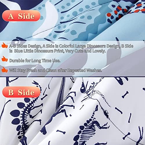 RYNGHIPY Dinosaur Comforter Set Twin Size Dark Blue Kids Bedding